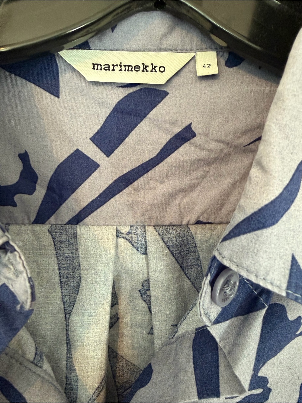 Marimekko Relaxed Floral Print Shirt Dress in Blue - Picture 3 of 4